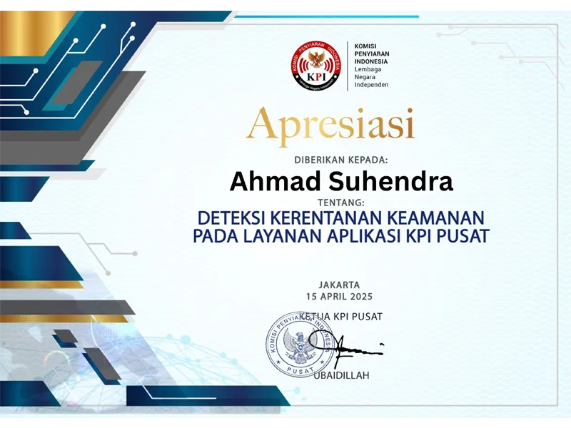 Komisi Penyiaran Indonesia responsible disclosure recognition