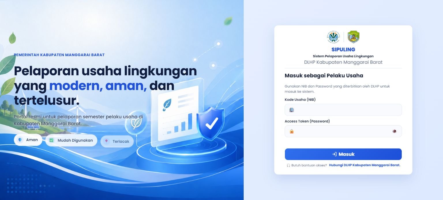 SIPULING environmental business reporting portal interface
